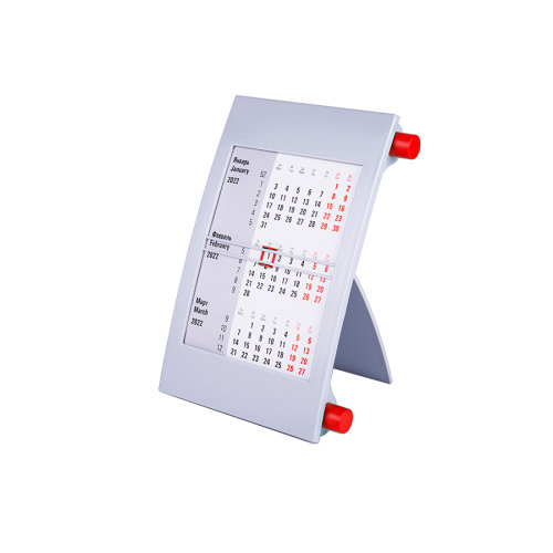Календарь настольный на 2 года (красный, серый)
