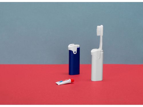 Складная зубная щетка Clean Box, синий/белый