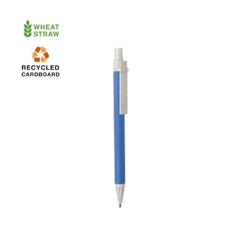 SALCEN, ручка шариковая, рециклированный картон, пластик с пшеничным волокном (голубой)