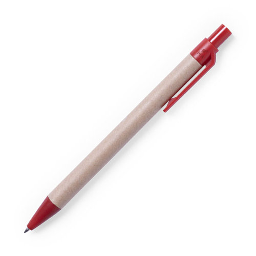 Ручка шариковая VATUM, красный, переработанный картон, PLA-полимолочная кислота, 13,7 см (красный)
