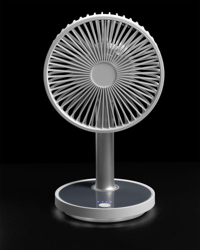 Настольный беспроводной вентилятор с подсветкой inBreeze, белый c серым