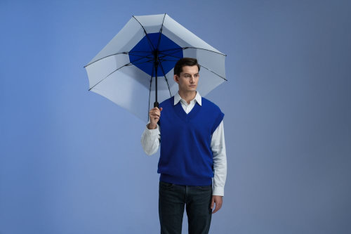 Квадратный зонт-трость Octagon, синий с белым