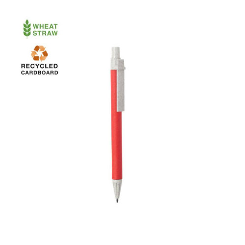 SALCEN, ручка шариковая, рециклированный картон, пластик с пшеничным волокном (красный)