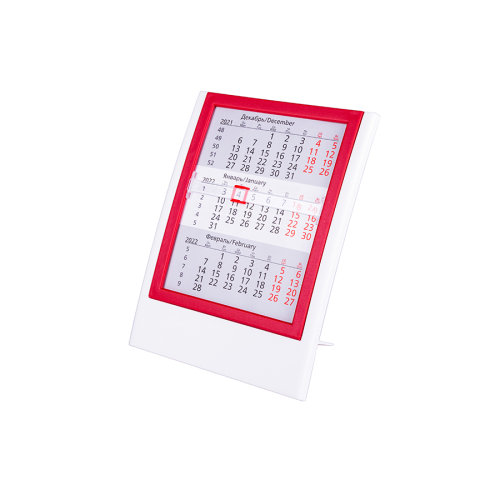 Календарь настольный на 2 года (красный, белый)