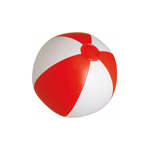 SUNNY Мяч пляжный надувной; бело-красный, 28 см, ПВХ (белый, красный)