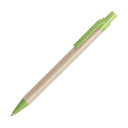 Ручка шариковая DESOK, зеленый, переработанный картон, пшеничная солома, ABS пластик, 13,7 см (зеленый)