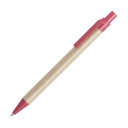 Ручка шариковая DESOK, красный, переработанный картон, пшеничная солома, ABS пластик, 13,7 см (красный)