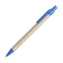 Ручка шариковая DESOK, синий, переработанный картон, пшеничная солома, ABS пластик, 13,7 см (синий)