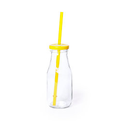 Бутылка ABALON с трубочкой, 320 мл (прозрачный, желтый)
