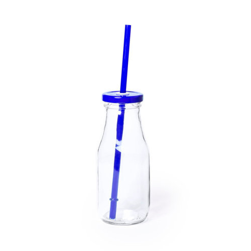Бутылка ABALON с трубочкой, 320 мл (прозрачный, синий)